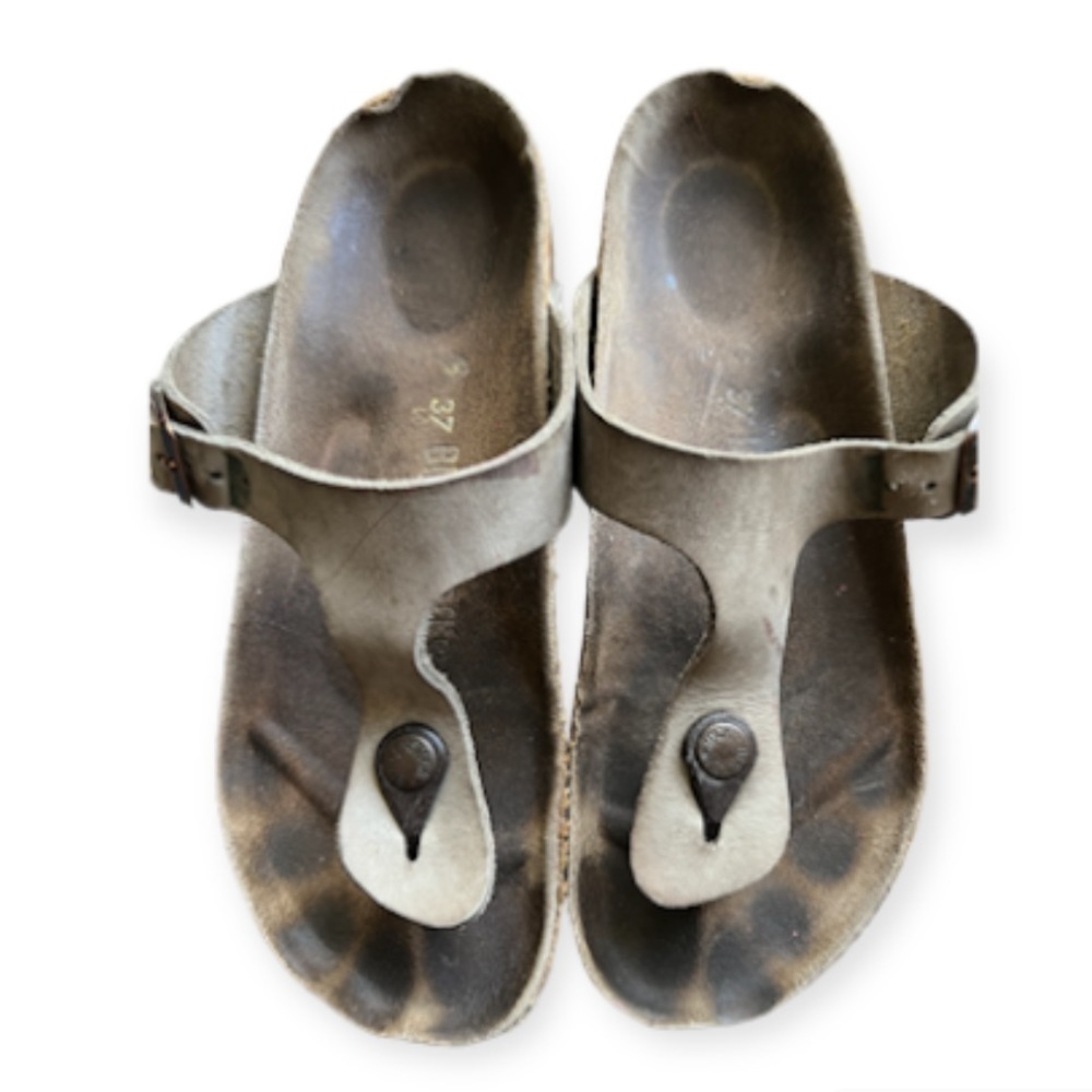Birkenstock Gizeh Thong Leather Sandals Tan 37/6